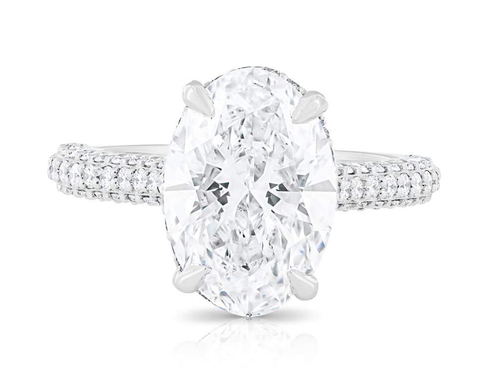 Oval Cut Laboratory Diamond 5.00ct Ring Half Band Eternity (1)