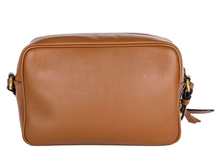 Prada Tan Embossed Logo Camera Leather Bag - Image 5