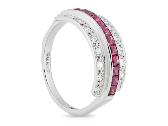 Ruby & Diamond 18ct White Gold Ring - Image 2