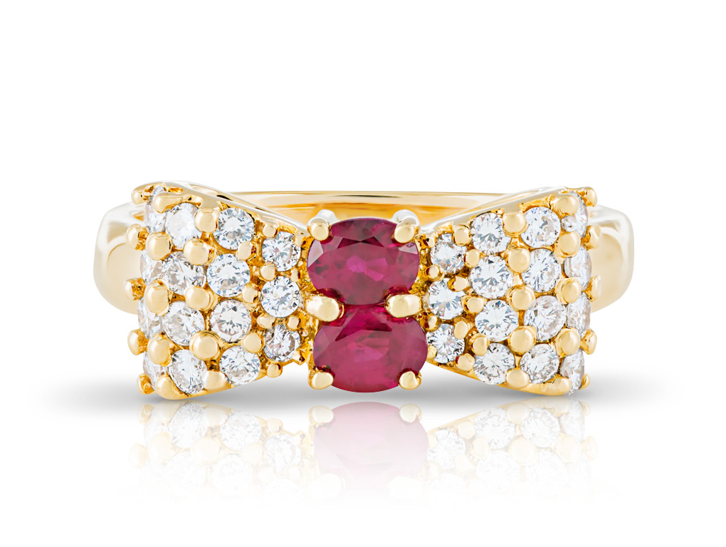 Ruby & Diamond Bow Dress Ring
