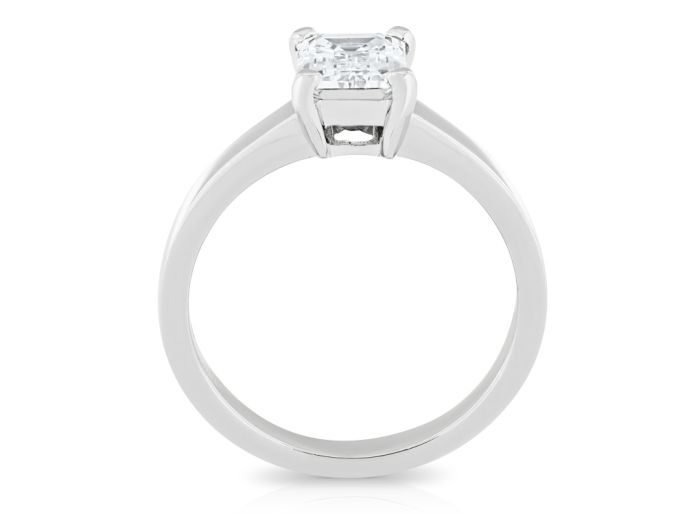 Solitaire Emerald Cut 0.90ct Diamond Ring in Platinum - Image 3