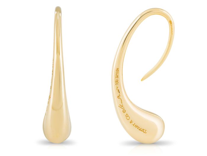 Tiffany & Co Elsa Peretti Tear Drop Earrings 18ct Yellow Gold - Image 3
