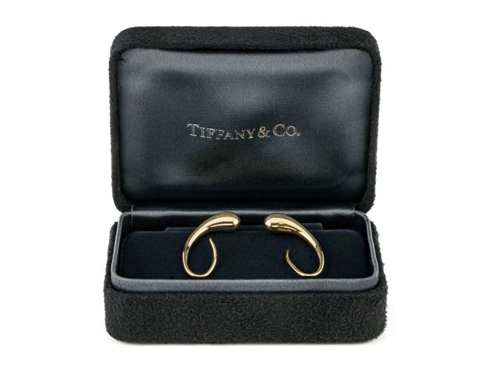 Tiffany & Co Elsa Peretti Tear Drop Earrings 18ct Yellow Gold - Image 2