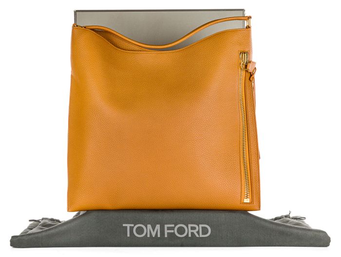 Tom Ford Tan Alix Leather Hobo Bag - Image 8