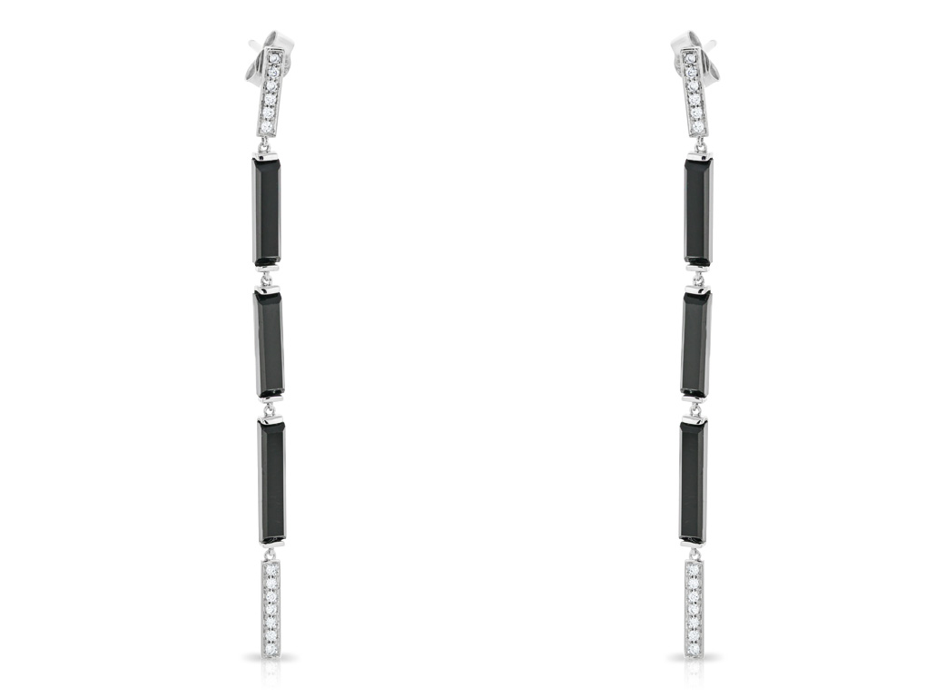 0.26ct Diamond & Onyx Earring (1)
