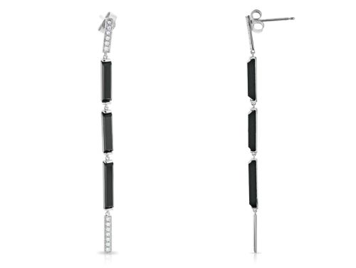 0.26ct Diamond & Onyx Earring (2)