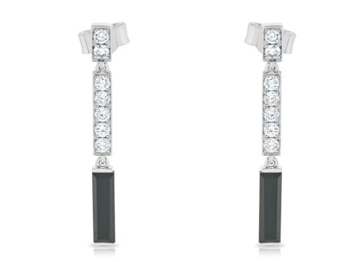 0.28ct Diamond & Onyx Drop Earrings (1)