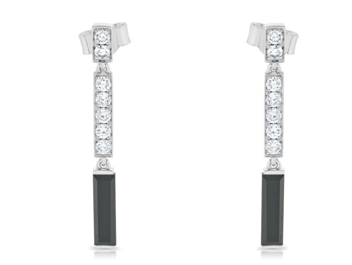 0.28ct Diamond & Onyx Drop Earrings (1)