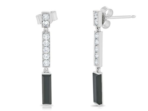 0.28ct Diamond & Onyx Drop Earrings (2)