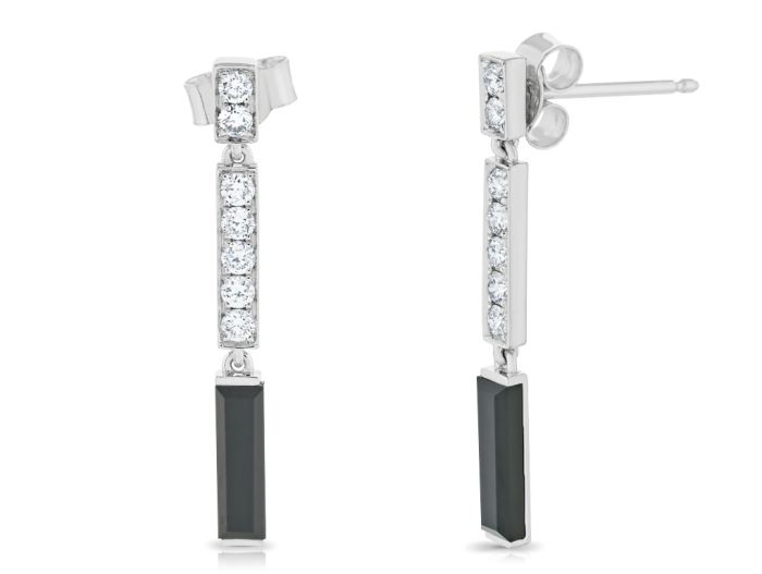 0.28ct Diamond & Onyx Drop Earrings (2)