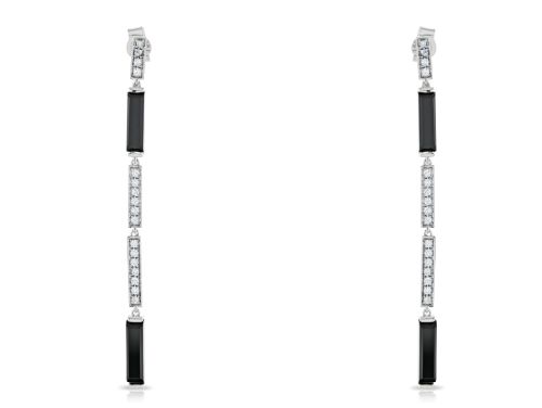0.34ct Diamond & Onyx Drop earrings (1)