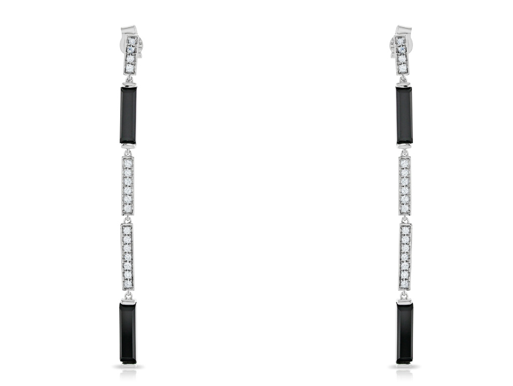 0.34ct Diamond & Onyx Drop earrings (1)