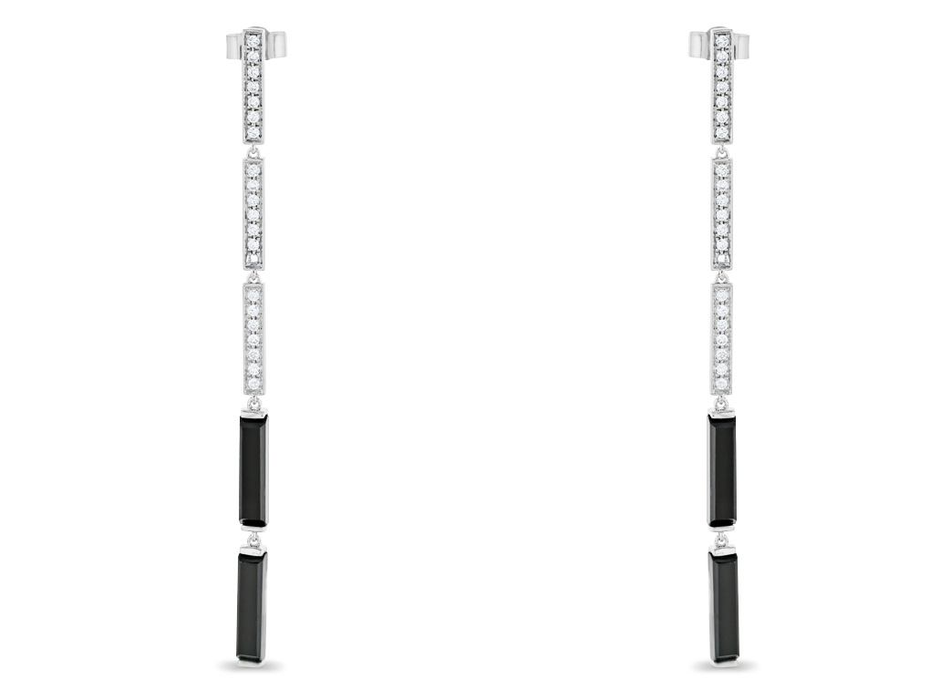 0.42ct Diamond & Onyx Earring