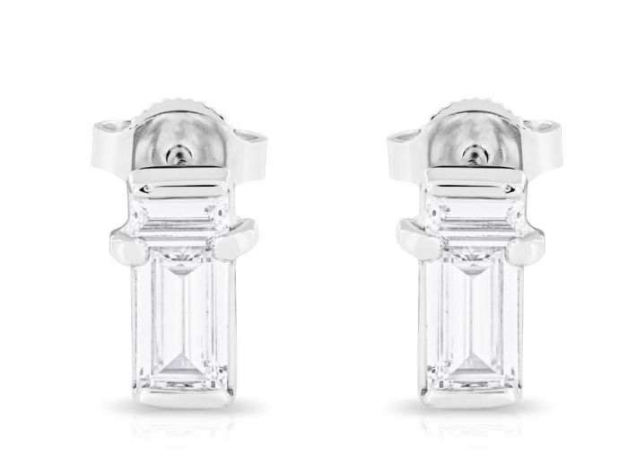 0.84ct Baguette Diamond Stud Earrings (1)