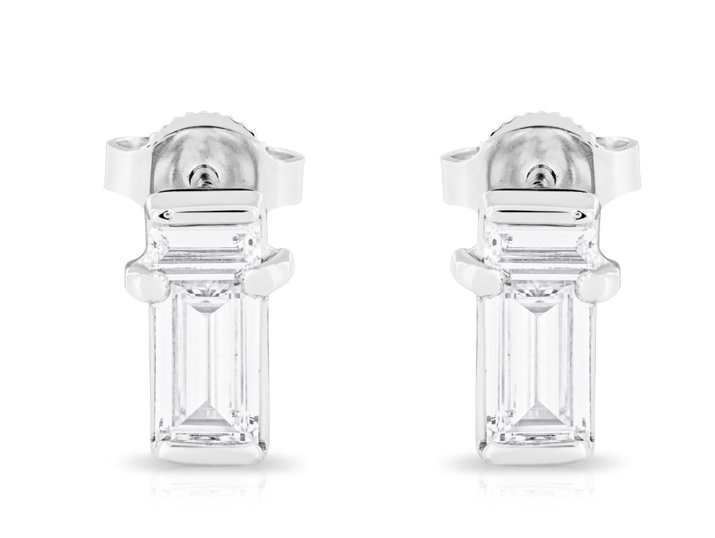 0.84ct Baguette Diamond Stud Earrings (1)