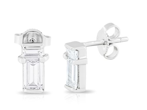 0.84ct Baguette Diamond Stud Earrings (2)
