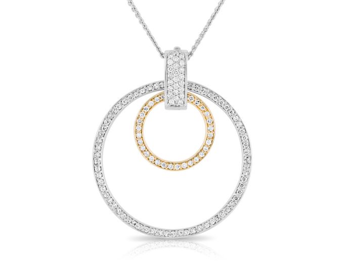 1.21ct Diamond Circle Pendant Necklace