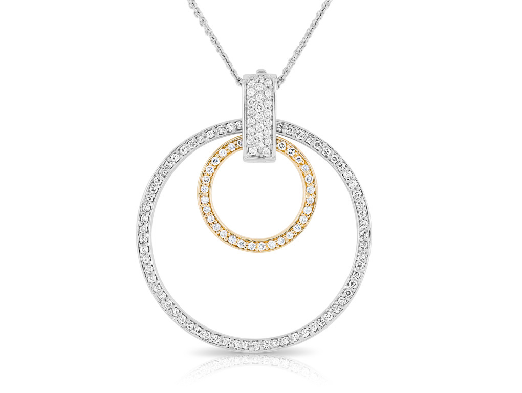 1.21ct Diamond Circle Pendant Necklace