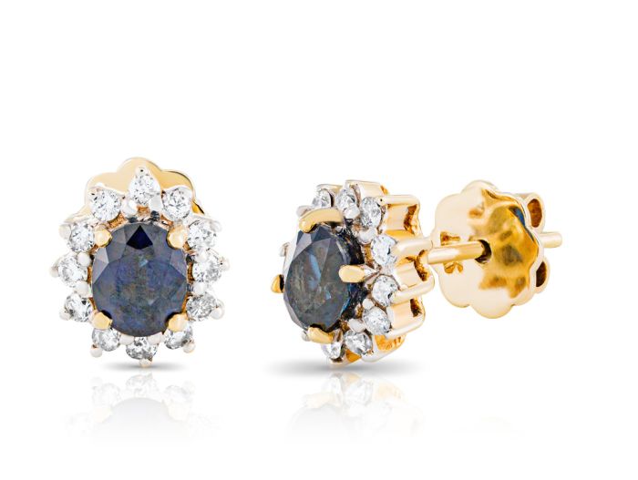 1.27ct Sapphire & 0.31ct Diamond Earrings - Image 2