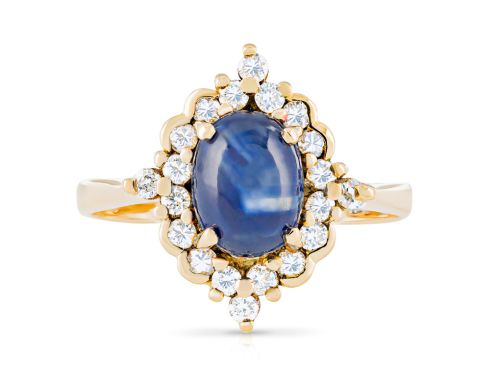 2.13ct Star Sapphire & 0.20ct Diamond Ring