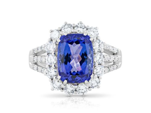 2.70ct Tanzanite & 1.12ct Diamond Ring