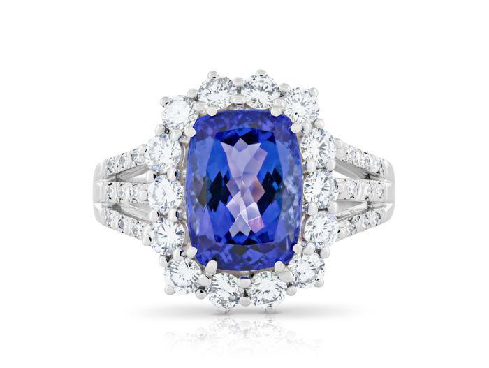 2.70ct Tanzanite & 1.12ct Diamond Ring