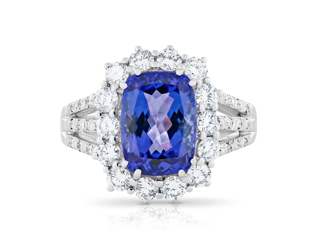 2.70ct Tanzanite & 1.12ct Diamond Ring