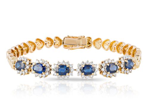 4.02ct Sapphire & 1.06ct Diamond Bracelet