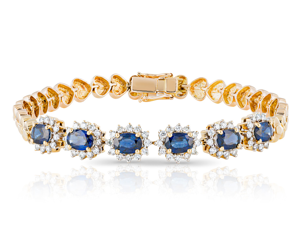 4.02ct Sapphire & 1.06ct Diamond Bracelet