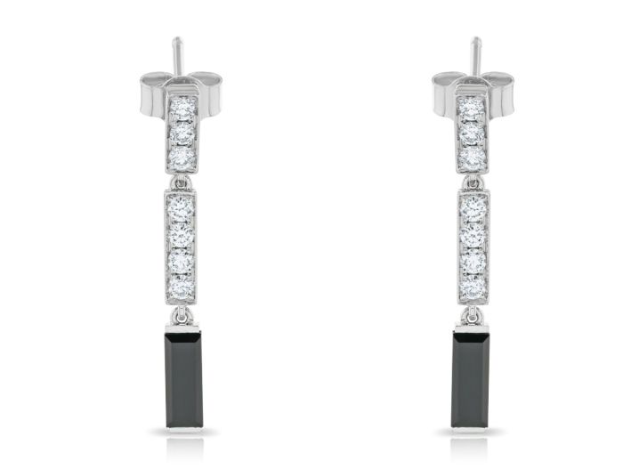 Black Onyx & 0.28ct Diamond Drop Earrings (1)