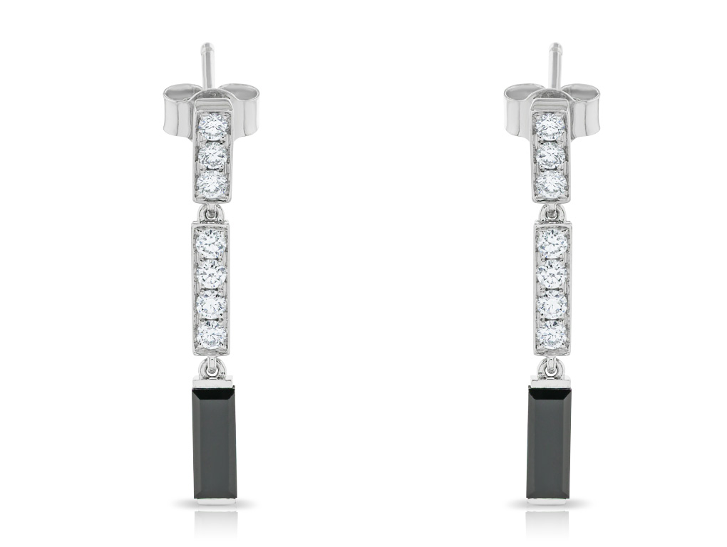 Black Onyx & 0.28ct Diamond Drop Earrings (1)