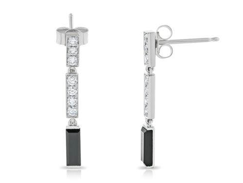 Black Onyx & 0.28ct Diamond Drop Earrings (1)