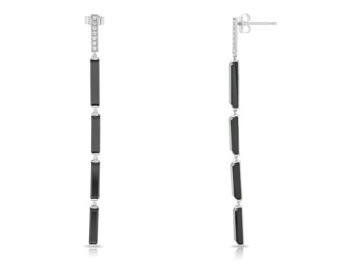 Black Onyx & Diamond Drop Earrings (2)