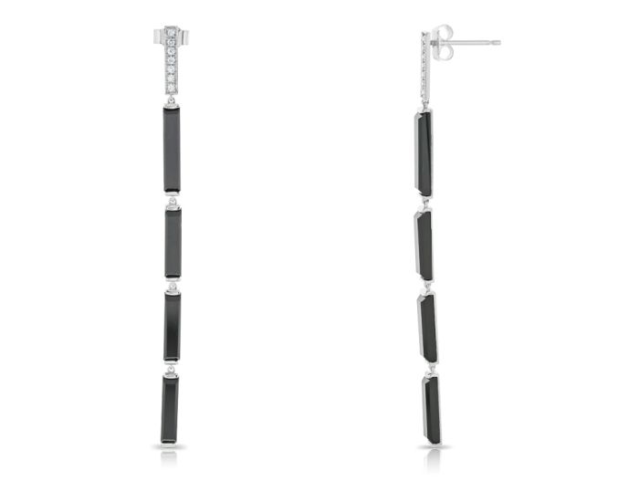 Black Onyx & Diamond Drop Earrings (2)