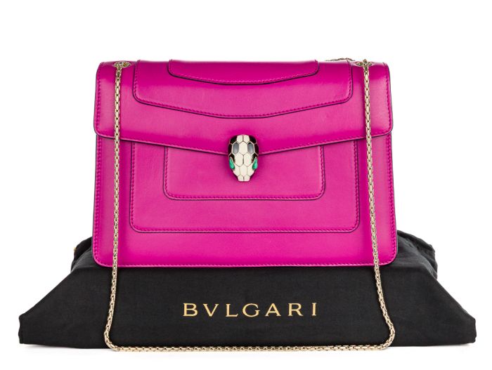 Bvlgari Pink Calfskin Serpeni Forever Bag - Image 6