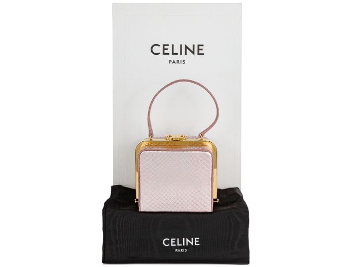 Celine Pearly Rose Python Lana Top Handle Bag - Image 6