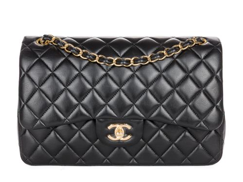 Chanel Black Quilted Lambskin Jumbo Double Flap Bag