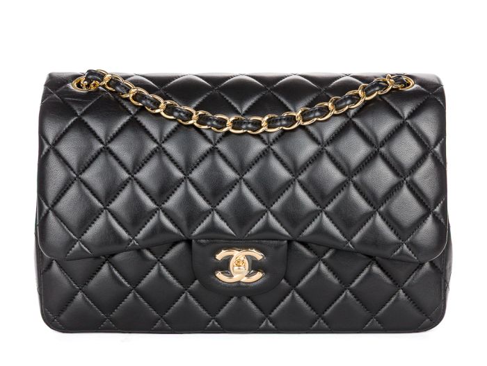 Chanel Black Quilted Lambskin Jumbo Double Flap Bag