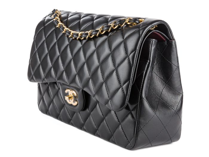 Chanel Black Quilted Lambskin Jumbo Double Flap Bag - Image 2