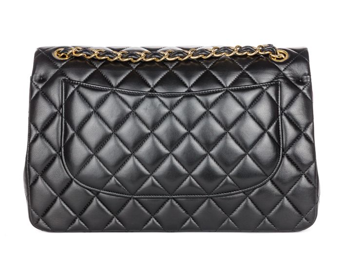 Chanel Black Quilted Lambskin Jumbo Double Flap Bag