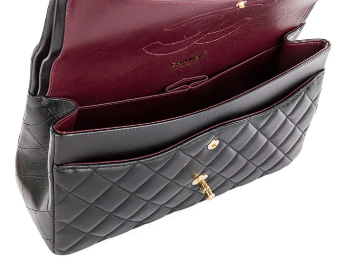Chanel Black Quilted Lambskin Jumbo Double Flap Bag - Image 5