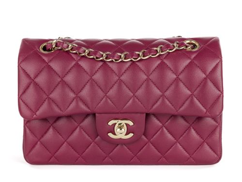 Chanel Burgundy Lambskin Classic Small Double Flap Bag
