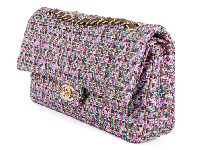 Chanel Multicolor Quilted Tweed Medium Double Flap Bag - Image 2