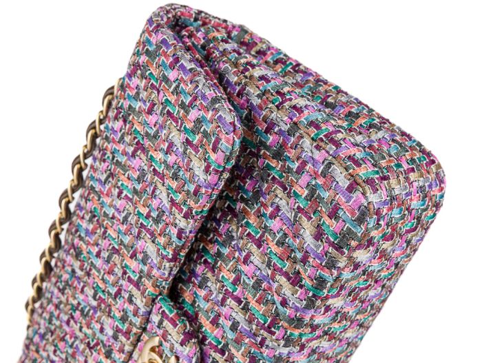 Chanel Multicolor Quilted Tweed Medium Double Flap Bag - Image 3