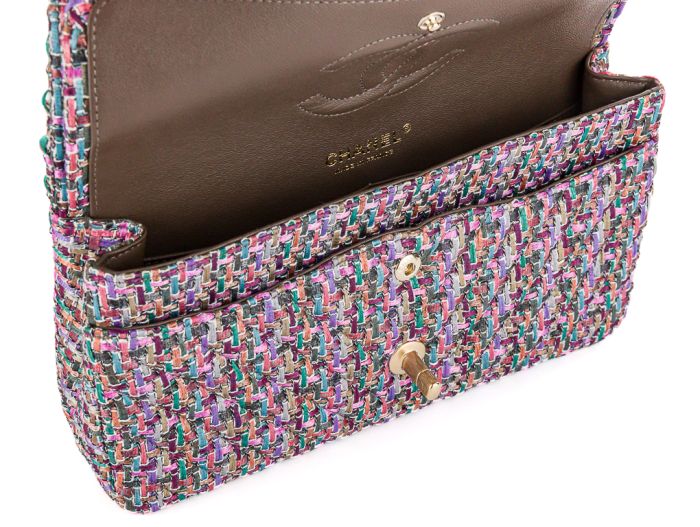 Chanel Multicolor Quilted Tweed Medium Double Flap Bag - Image 5