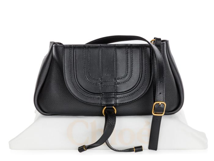Chloe Marcie Black Shiny Grained Calfskin Bag - Image 6