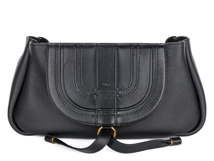 Chloe Marcie Black Shiny Grained Calfskin Bag