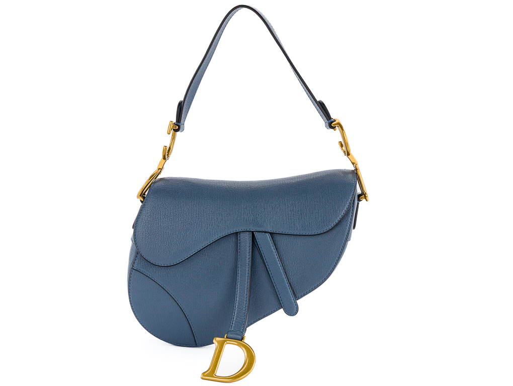 Christian Dior Blue Saddle Bag