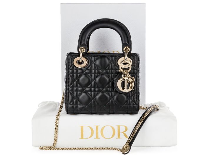 Christian Dior Mini Lady Dior Back Leather Bag (1)