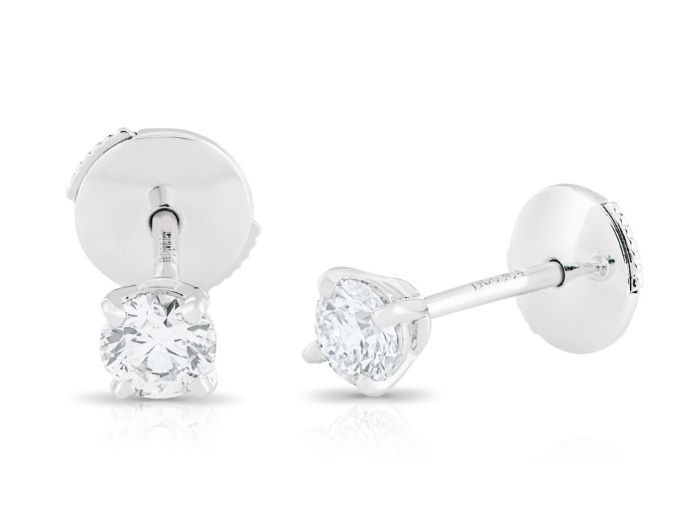 De Beers Classic Solitaire 0.41ct Diamond Stud Earrings - Image 2